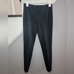 Polo Ralph Lauren Pants Sz 6 Black Pull On Ankle Zip Elastic Waist Dressy Career